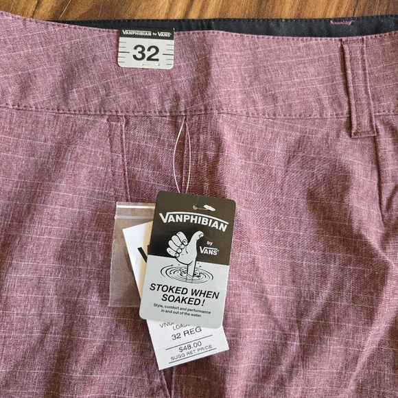 Vans Vanphibian Hybrid Waist Size 32 Cargo Swim shorts Burgundy Red 012026 - Picture 3 of 8
